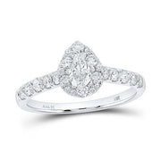 14K PEAR DIAMOND HALO BRIDAL ENGAGEMENT RING 1 CTTW (CERTIFIED)