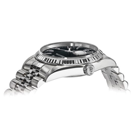Pre-owned Rolex Watch Steel/18kw Men's Black Datejust Watch