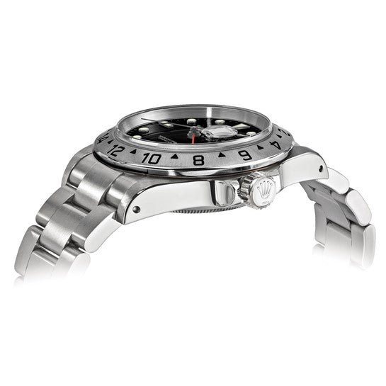 Pre-owned Rolex Steel Mens Explorer II Black Watch