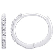10K White Gold 1/10 Ct.Tw. Diamond Hoop Earrings