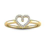 10K Yellow Gold 1/20 Ctw Diamond Heart Ring