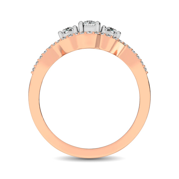 14K Rose Gold 1/2 Ct.Tw. Diamond Engagement Ring