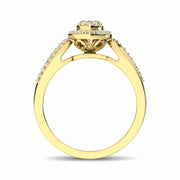 10K Yellow Gold 1/4 Ct.Tw. Diamond Heart Engagement Ring