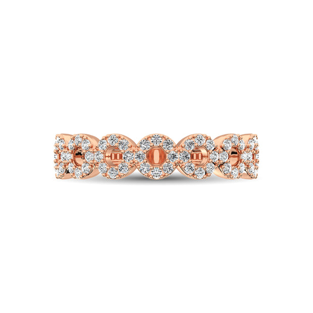 14K Rose Gold 1/3 Ct.Tw. Diamond 7 Station Stackable Band
