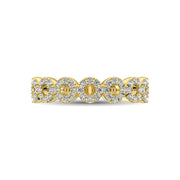 14K Yellow Gold 1/3 Ct.Tw. Diamond 7 Station Stackable Band