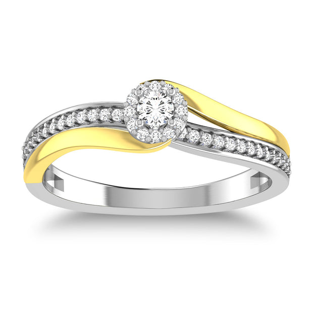 10K White Gold 1/4 Ct.Tw. Diamond Twisted Ring
