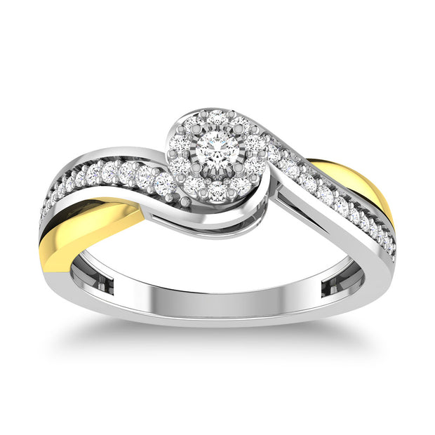 10K White Gold 1/4 Ct.Tw. Diamond Twisted Ring