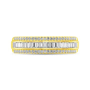 14K Yellow Gold Round and Baguette Diamond 2/5 Ct.Tw. Anniversary Band