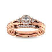 Diamond Bridal Ring 1/4 ct tw in Round-cut 10K Rose Gold