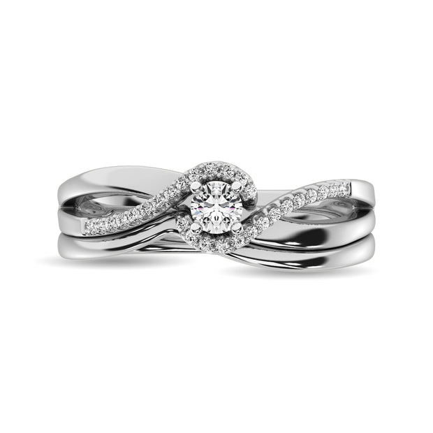 Diamond Bridal Ring 1/4 ct tw in Round-cut 10K White Gold