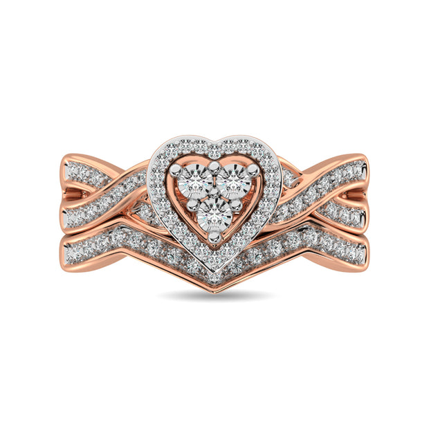 Diamond Bridal Ring 1/5 ct tw in Round-cut 10K in Rose Gold
