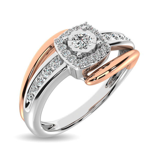Diamond 1/6 ct tw Promise Ring  in 10K Rose and White Gold