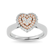 Diamond 1/2 Ct.Tw. Cluster Heart Ring in 14K Two Tone Gold