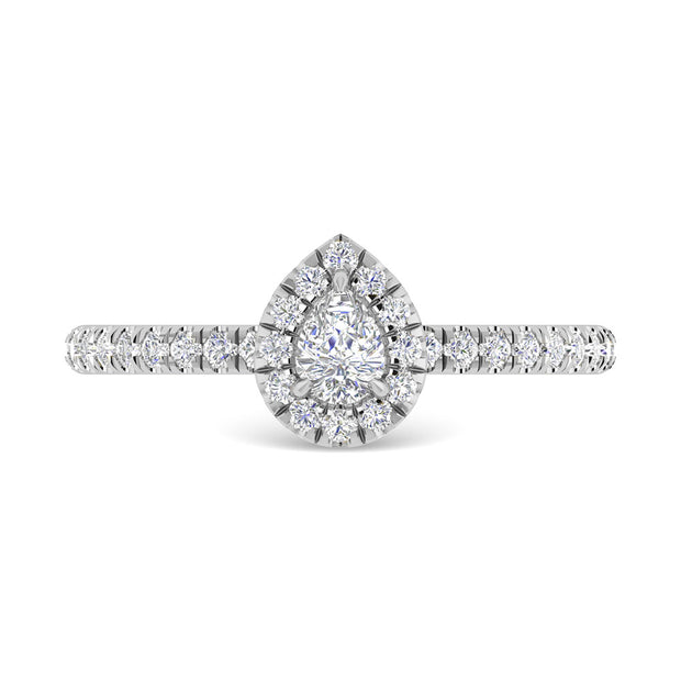 Diamond 3/4 Ct.Tw. Pear Cut Engagement Ring in 14K White Gold