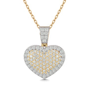 Diamond 2 ct tw Heart Pendant in 10K Yellow Gold With White Gold Touch