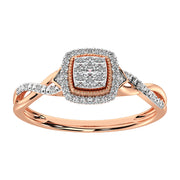 10K Rose Gold 1/5 Ct.Tw. Diamond Promise Ring