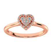 10K Rose Gold 1/6 Ct.Tw. Diamond Heart Promise Ring
