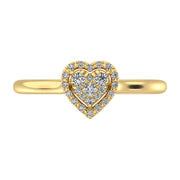 10K Yellow Gold 1/6 Ct.Tw. Diamond Heart Promise Ring