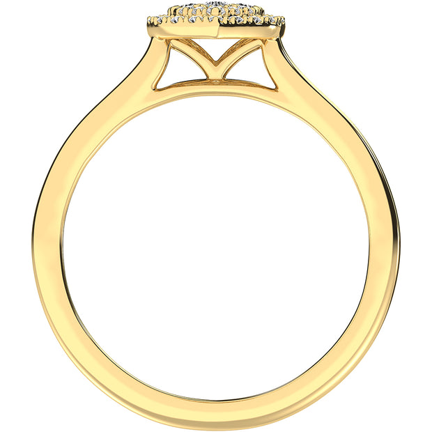 10K Yellow Gold 1/6 Ct.Tw. Diamond Heart Promise Ring