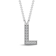 Diamond 1/20 Ct.Tw. Letter L Pendant in 10K White Gold""