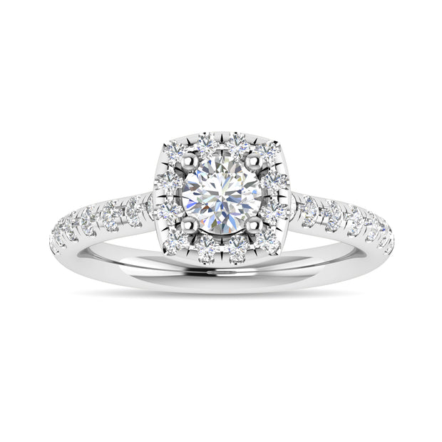Diamond 1 Ct.Tw. Round Shape Engagement Ring in 14K White Gold
