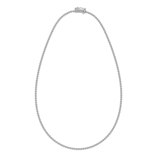 14K White Gold 5 3/4 Ct.Tw. Diamond Fashion Necklace (13 inches + 3 inches extender chain)