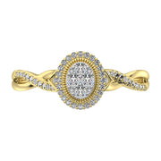 10K Yellow Gold 1/5 Ct.Tw. Diamond Oval Shape Promise Ring