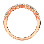 14K Rose Gold 1 1/2 Ct.Tw. Diamond Round and Baguette Set Fashion Band