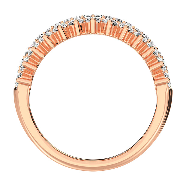 14K Rose Gold 1 1/2 Ct.Tw. Diamond Round and Baguette Set Fashion Band