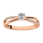 10K Rose Gold 1/6 Ct.Tw. Diamond Promise Ring