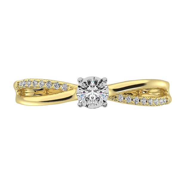 10K Yellow Gold 1/5 Ct.Tw. Diamond Promise Ring