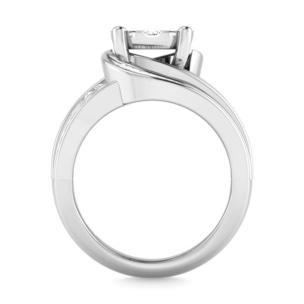 Diamond 2 Ct.Tw. Cluster Engagement Ring in 10K White Gold