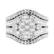 Diamond 2 Ct.Tw. Cluster Engagement Ring in 14K White Gold