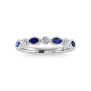 14K White Gold Blue Sapphire 1/2 Ct.Tw. Stackable Band