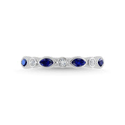 14K White Gold Blue Sapphire 1/2 Ct.Tw. Stackable Band
