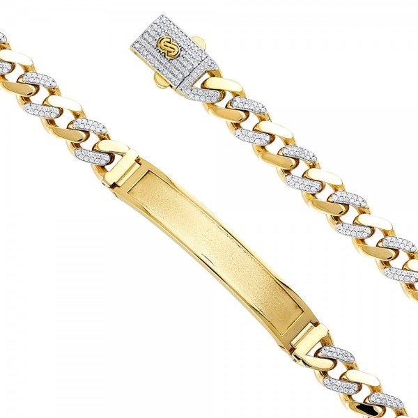 14K Gold 9.5mm ID Cuban Bracelet Hollow