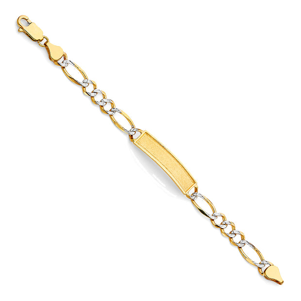 14K Figaro Chain Baby ID Bracelet