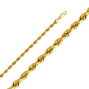 14K Gold 6mm Solid D.C. Rope Chain