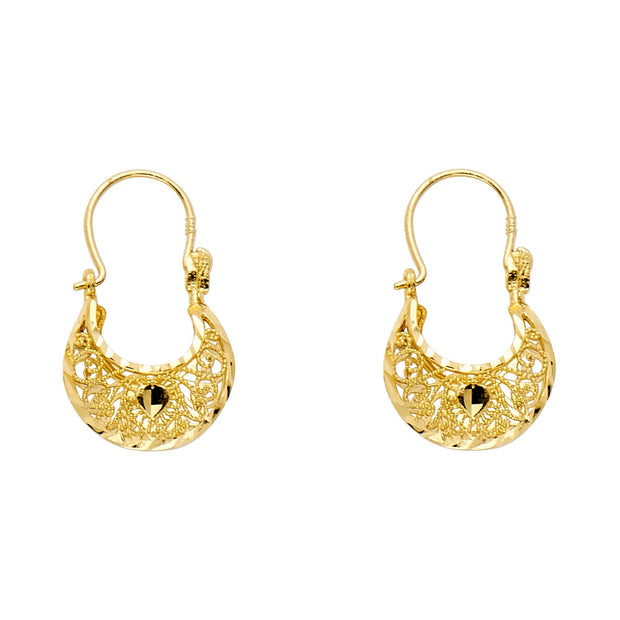 14K Gold Basket Earrings
