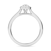 Diamond 3/8 Ct.Tw. Round Cushion Center Halo Engagement Ring in 10K White Gold