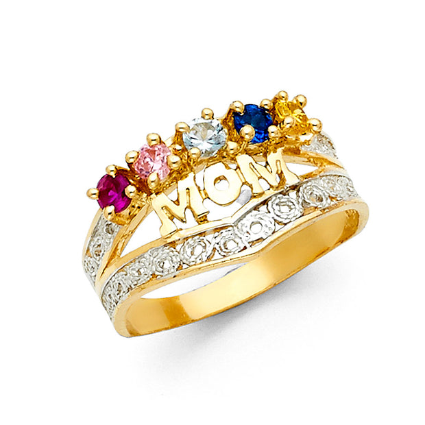 14K CZ MOTHERS RING