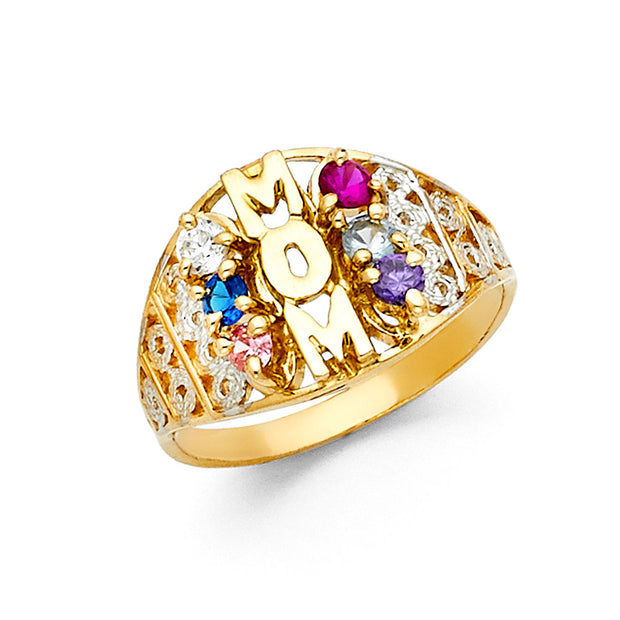 14K CZ MOTHERS RING