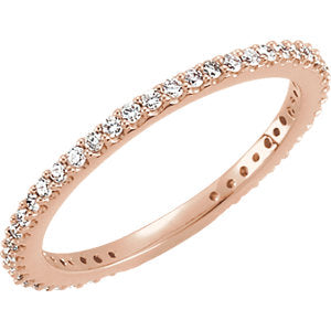 14K Rose 1/3 CTW Diamond Stackable Ring Size 7