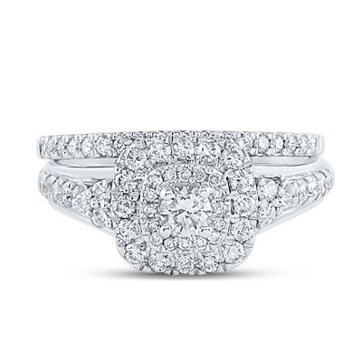 DIAMOND BRIDAL WEDDING RING SET 1 CTTW (CERTIFIED)