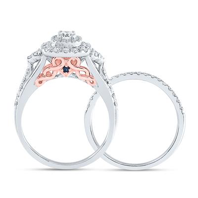 DIAMOND BRIDAL WEDDING RING SET 1 CTTW (CERTIFIED)