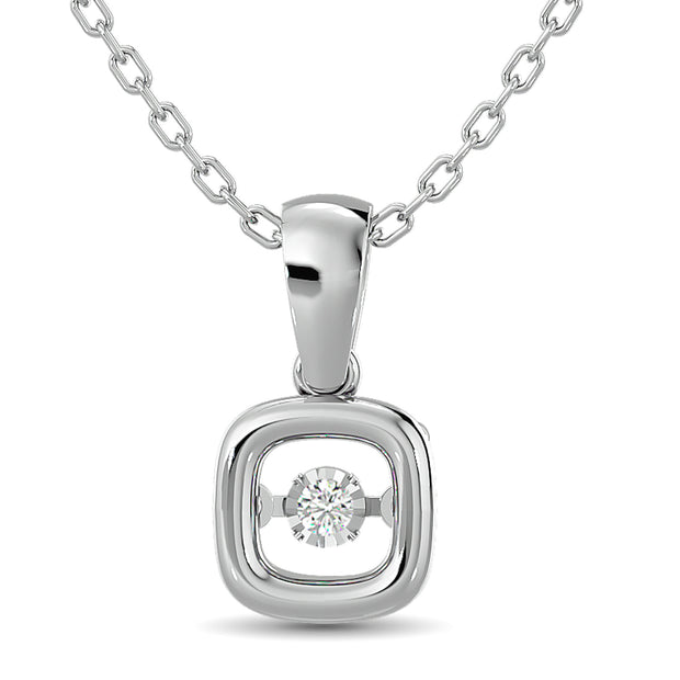 Diamond Shimmering Pendant 1/50 Ct.tw Round-cut in Sterling Silver