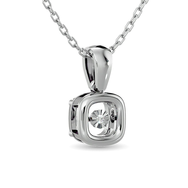 Diamond Shimmering Pendant 1/50 Ct.tw Round-cut in Sterling Silver