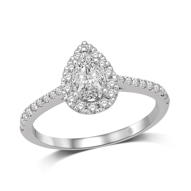 Lovecuts 14K White Gold 1 1/10 Ct.Tw. Diamond Engagement Ring