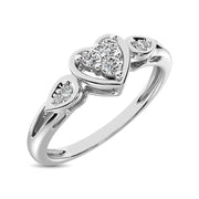 10K White Gold 1/10 Ct.Tw. Diamond Heart Ring