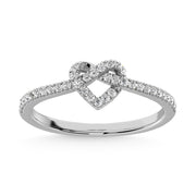 10K White Gold 1/6 Ct.tw Diamond Heart Ring